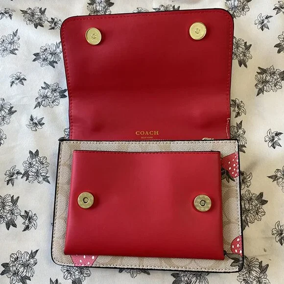 Coach Strawberry Tan Shoulder Crossbody Bag - Picture 8 of 14